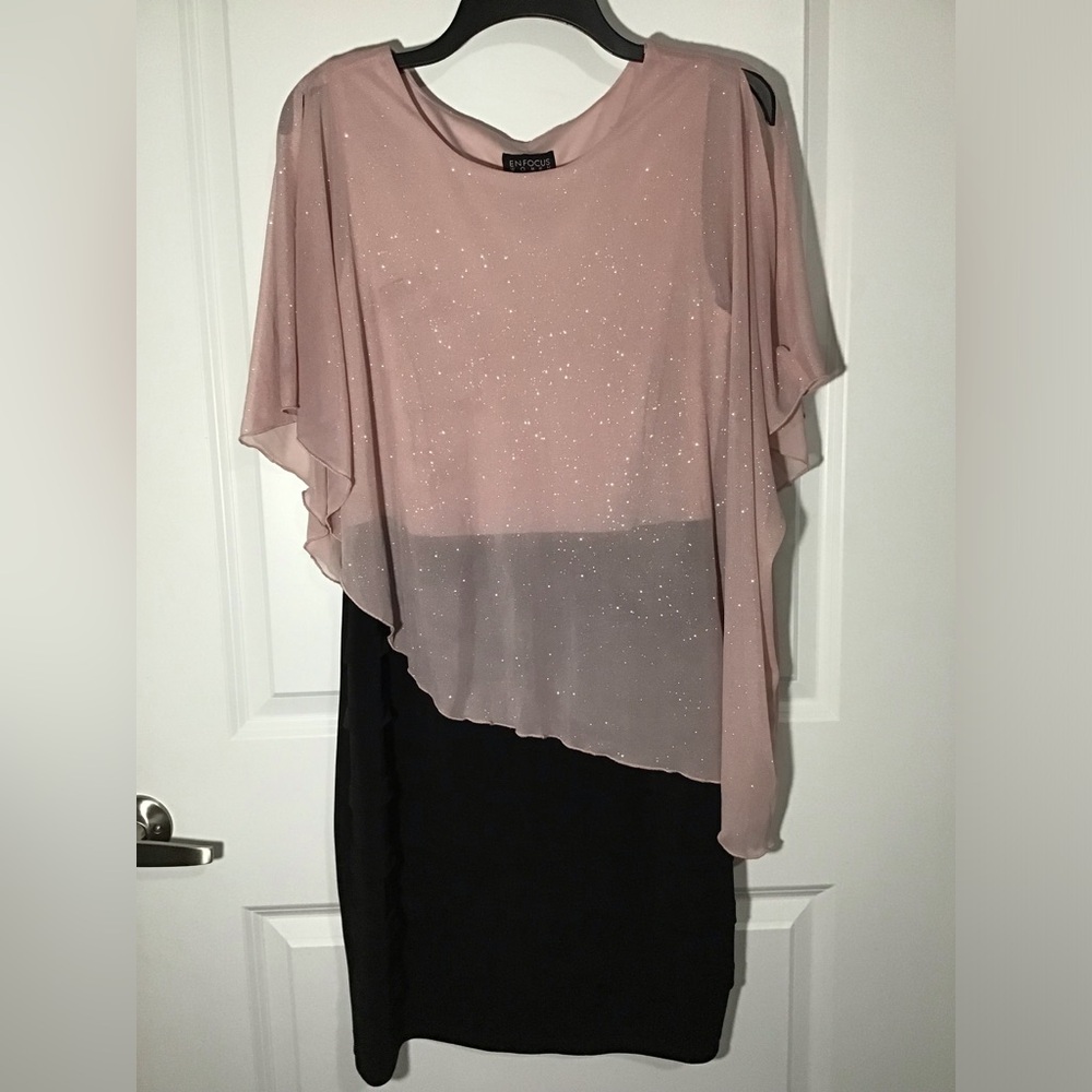 Enfocus Studio Pink and Black Dress, Party, Wedding Dress Size 14W